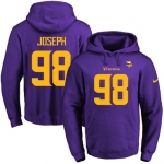 Nike Vikings #98 Linval Joseph Purple(Gold No.) Name & Number Pullover NFL Hoodie