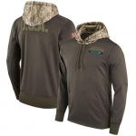 Men's Jacksonville Jaguars Nike Olive Salute to Service Sideline Therma Pullover Hoodie