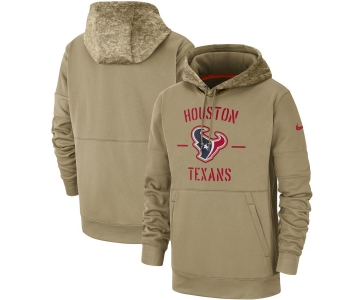 Men's Houston Texans Nike Tan 2019 Salute to Service Sideline Therma Pullover Hoodie