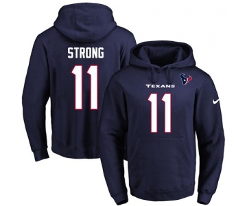 Nike Texans #11 Jaelen Strong Navy Blue Name & Number Pullover NFL Hoodie