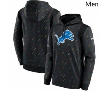 Men Detroit Lions Nike Charcoal 2021 NFL Crucial Catch Therma Pullover Hoodie