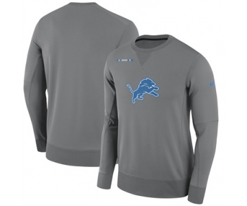 Men's Detroit Lions Nike Charcoal Sideline Team Logo Performance Sweatshirt