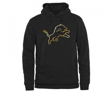 NFL Detroit Lions Men's Pro Line Black Gold Collection Pullover Hoodies Hoody