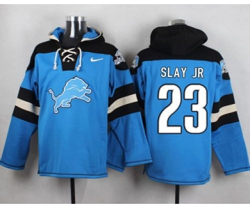 Nike Lions #23 Darius Slay JR Blue Player Pullover NFL Hoodie