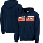 Denver Broncos Majestic Touchback Full-Zip Hoodie - Navy