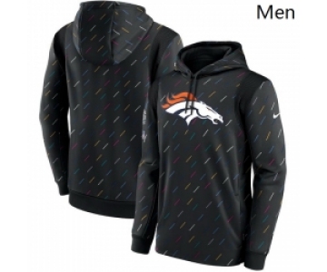 Men Denver Broncos Nike Charcoal 2021 NFL Crucial Catch Therma Pullover Hoodie