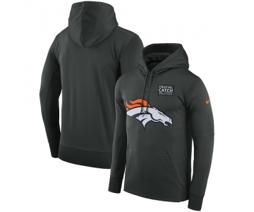 Men's Denver Broncos Nike Anthracite Crucial Catch Performance Pullover Hoodie