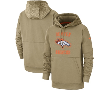 Men's Denver Broncos Nike Tan 2019 Salute to Service Sideline Therma Pullover Hoodie