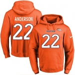 Nike Broncos #22 C.J. Anderson Orange Name & Number Pullover NFL Hoodie