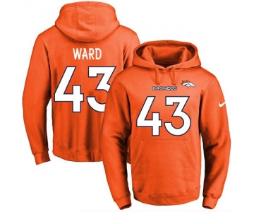 Nike Broncos #43 T.J. Ward Orange Name & Number Pullover NFL Hoodie