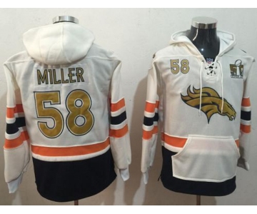 Nike Denver Broncos #58 Von Miller White(Gold No.) Name & Number Pullover NFL Hoodie