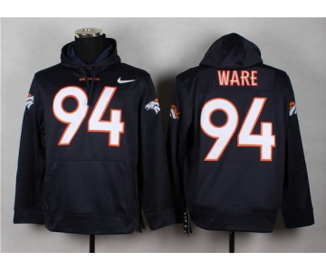 Nike Denver Broncos #94 DeMarcus Ware Navy Blue Hoodie