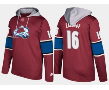 Adidas Colorado Avalanche 16 Nikita Zadorov Name And Number Burgundy Hoodie