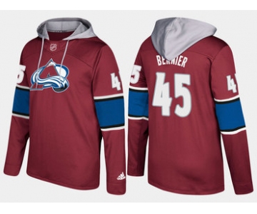 Adidas Colorado Avalanche 45 Jonathan Bernier Name And Number Burgundy Hoodie