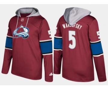 Adidas Colorado Avalanche 5 David Warsofsky Name And Number Burgundy Hoodie