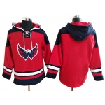 Men's Washington Capitals Red Ageless Must Have Lace Up Pullover Blank Hoodie