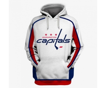 Men's Washington Capitals White All Stitched Hooded Sweatshirt