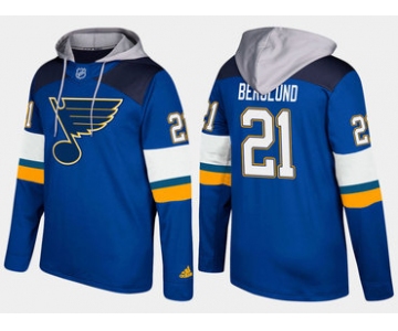 Adidas St. Louis Blues 21 Patrik Berglund Name And Number Blue Hoodie