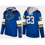 Adidas St. Louis Blues 23 Dmitrij Jaskin Name And Number Blue Hoodie