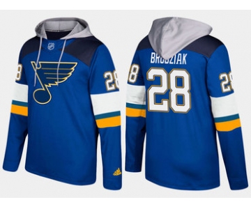 Adidas St. Louis Blues 28 Kyle Brodziak Name And Number Blue Hoodie