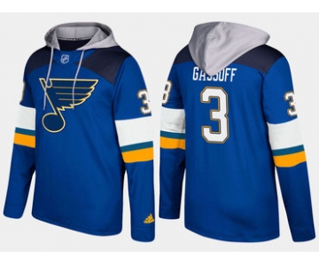 Adidas St. Louis Blues 3 Bob Gassoff Retired Blue Name And Number Hoodie