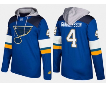 Adidas St. Louis Blues 4 Carl Gunnarsson Name And Number Blue Hoodie
