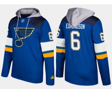 Adidas St. Louis Blues 6 Joel Edmundson Name And Number Blue Hoodie