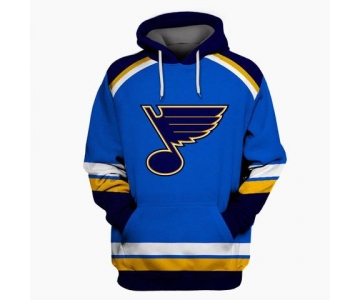 Men's St. Louis Blues Blue All Stitched Hooded Sweatshirt