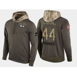 Nike St. Louis Blues 44 Chris Pronger Retired Olive Salute To Service Pullover Hoodie