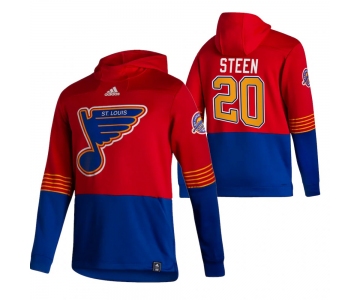 St. Louis Blues #20 Alexander Steen Adidas Reverse Retro Pullover Hoodie Red