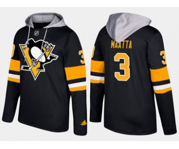 Adidas Pittsburgh Penguins 3 Olli Maatta Name And Number Black Hoodie