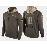 Nike Pittsburgh Penguins 10 Ron Francis Retired Olive Salute To Service Pullover Hoodie