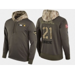 Nike Pittsburgh Penguins 21 Michel Briere Retired Olive Salute To Service Pullover Hoodie