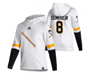 Pittsburgh Penguins #8 Brian Dumoulin Adidas Reverse Retro Pullover Hoodie White