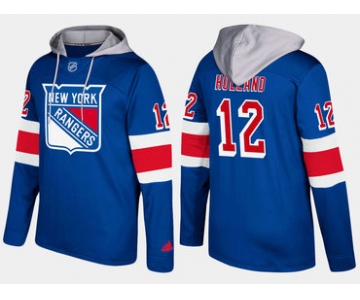 Adidas New York Rangers 12 Peter Holland Name And Number Blue Hoodie