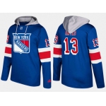 Adidas New York Rangers 13 Kevin Hayes Name And Number Blue Hoodie