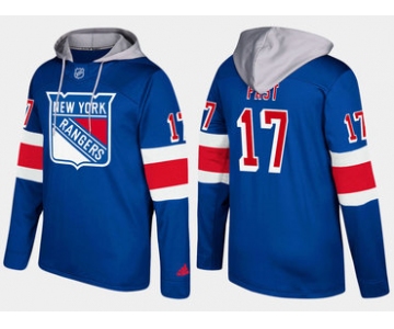 Adidas New York Rangers 17 Jesper Fast Name And Number Blue Hoodie