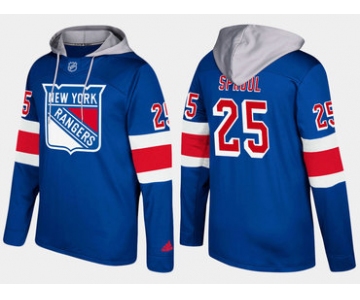 Adidas New York Rangers 25 Ryan Sproul Name And Number Blue Hoodie