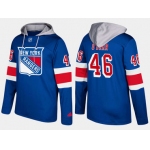 Adidas New York Rangers 46 Rob O'Gara Name And Number Blue Hoodie