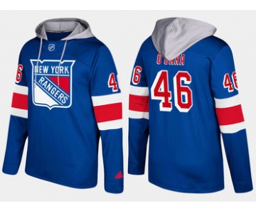 Adidas New York Rangers 46 Rob O'Gara Name And Number Blue Hoodie