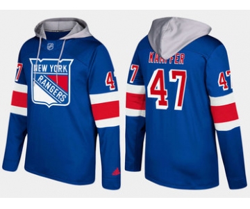 Adidas New York Rangers 47 Steven Kampfer Name And Number Blue Hoodie