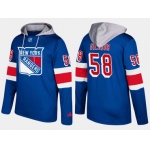 Adidas New York Rangers 58 John Gilmour Name And Number Blue Hoodie