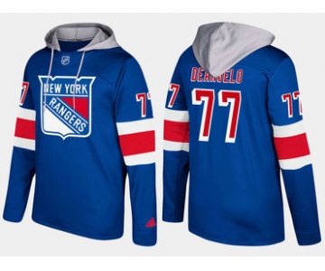 Adidas New York Rangers 77 Anthony Deangelo Name And Number Blue Hoodie