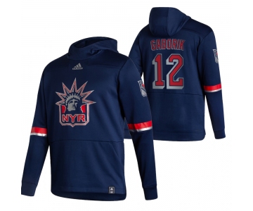 New York Rangers #12 Marian Gaborik Adidas Reverse Retro Pullover Hoodie Navy