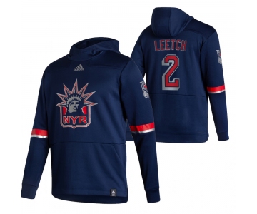 New York Rangers #2 Brian Leetch Adidas Reverse Retro Pullover Hoodie Navy