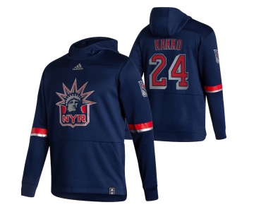 New York Rangers #24 Kaapo Kakko Adidas Reverse Retro Pullover Hoodie Navy