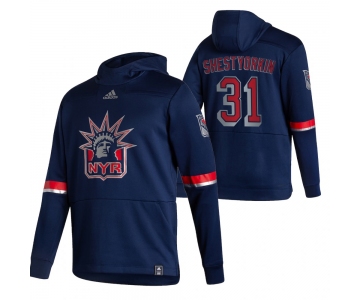 New York Rangers #31 Igor Shestyorkin Adidas Reverse Retro Pullover Hoodie Navy