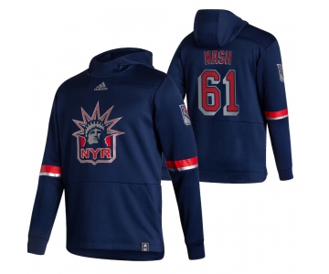 New York Rangers #61 Rick Nash Adidas Reverse Retro Pullover Hoodie Navy