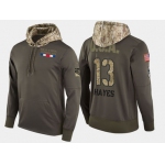 Nike New York Rangers 13 Kevin Hayes Olive Salute To Service Pullover Hoodie