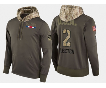 Nike New York Rangers 2 Brian Leetch Retired Olive Salute To Service Pullover Hoodie